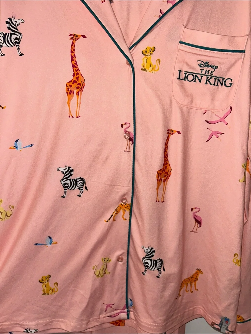 The Lion King Pink Sleepwear Pajama Set with Animal Print - Picture 4 of 9